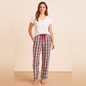 Vineyard Vines Lounge Pants Adult Medium Cotton Drawstring Cozy Sleepwear Plaid